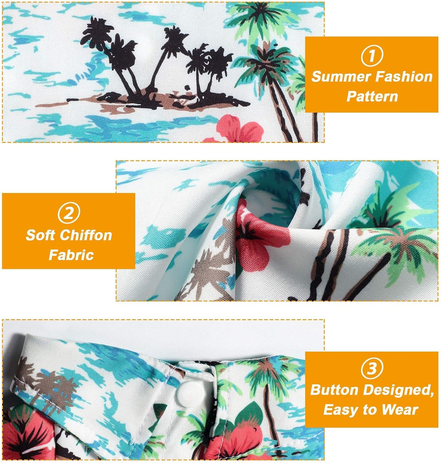 4 Pieces Pet Summer T-Shirts Hawaii Style Floral Pet Dog Shirt Breathable Cool Clothes Beach Seaside Puppy Sweatshirt for Small Puppy(Floral Style,Medium)