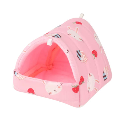 DIY Cute Mini Cage Rabbit Squirrel Winter Warm Mat Guinea Pig Nest Hamster House Small Animal Sleeping Bed Pet Hanging Cage
