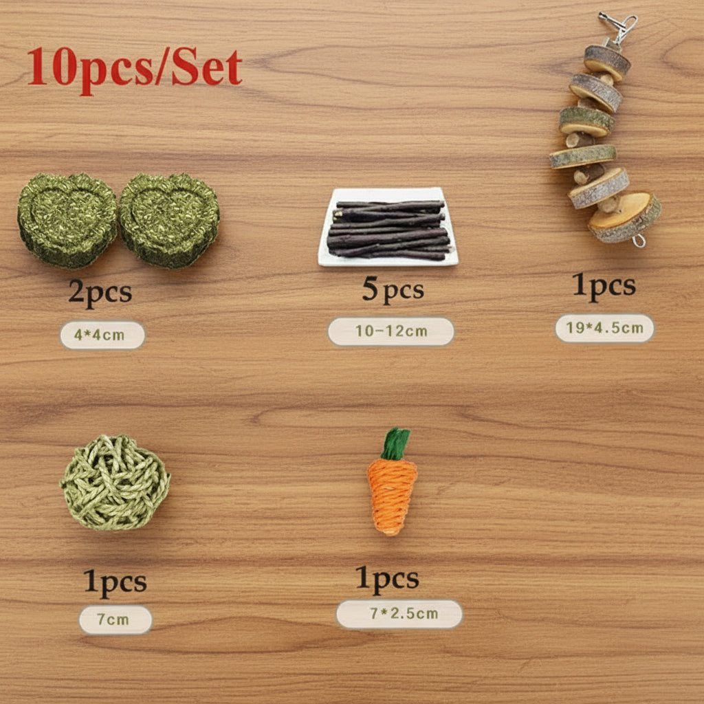 Rabbit Guinea Pig Dragon Cat Chew Toys Tooth Cleaning Toy for Bunny Hamster Tooth Grinding Set Pet Tooth Grinding Snacks