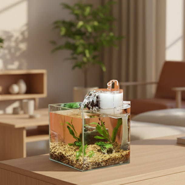 Aquarium Small Fish Tank Silent Oxygen Filter Mini Ecological Ultra-White Plastic Tank Living Room Fish Tank Aquarium Accessorie