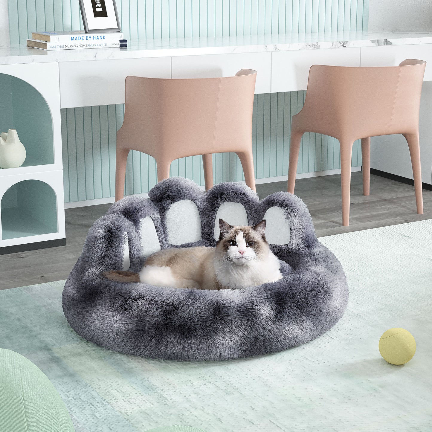 Cute Dog Bear Paw Shape Dog Bed - Dog Beds &amp; Furniture For Small And Medium Dogs, Cozy Plush Cute Cat Beds For Indoor Cats