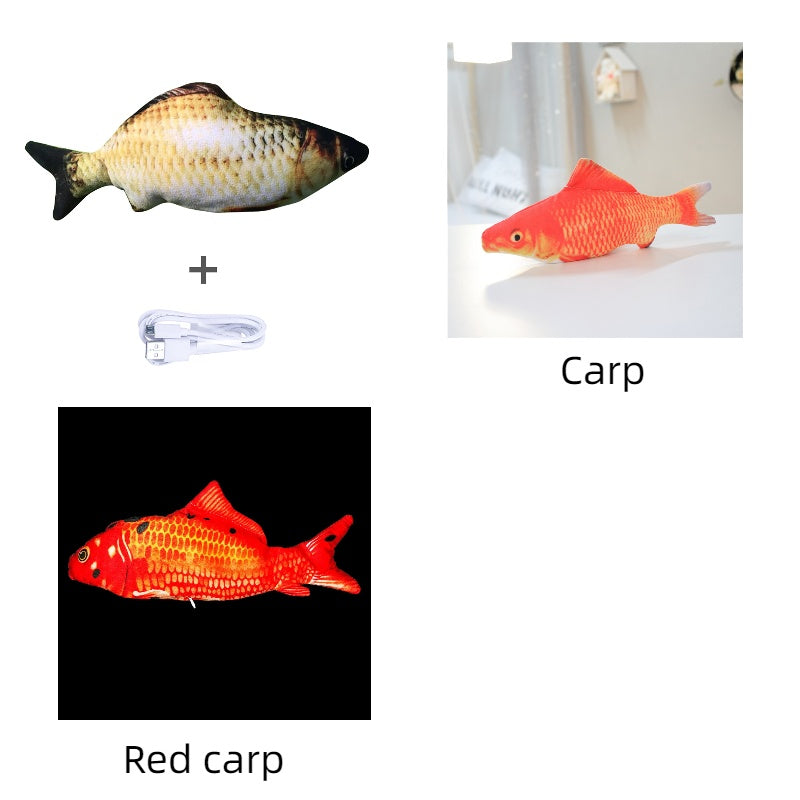 Electronic Pet Cat Toy - Interactive Fish-Shaped USB Rechargeable Cat Toy