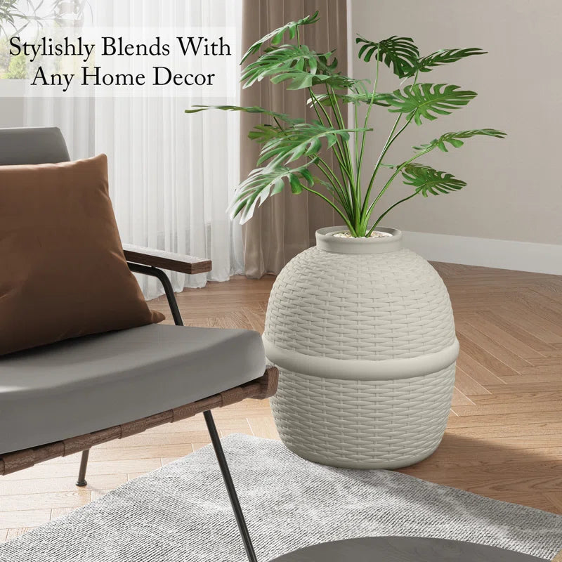 Damase Hidden Cat Litter Box Enclosure with Decorative Planter