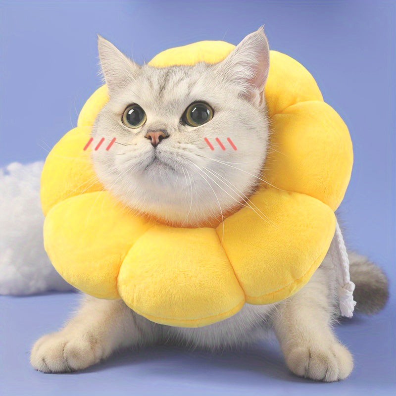 Cat Small Dog Recovery Collar | Cute Sunflower Neck Cone