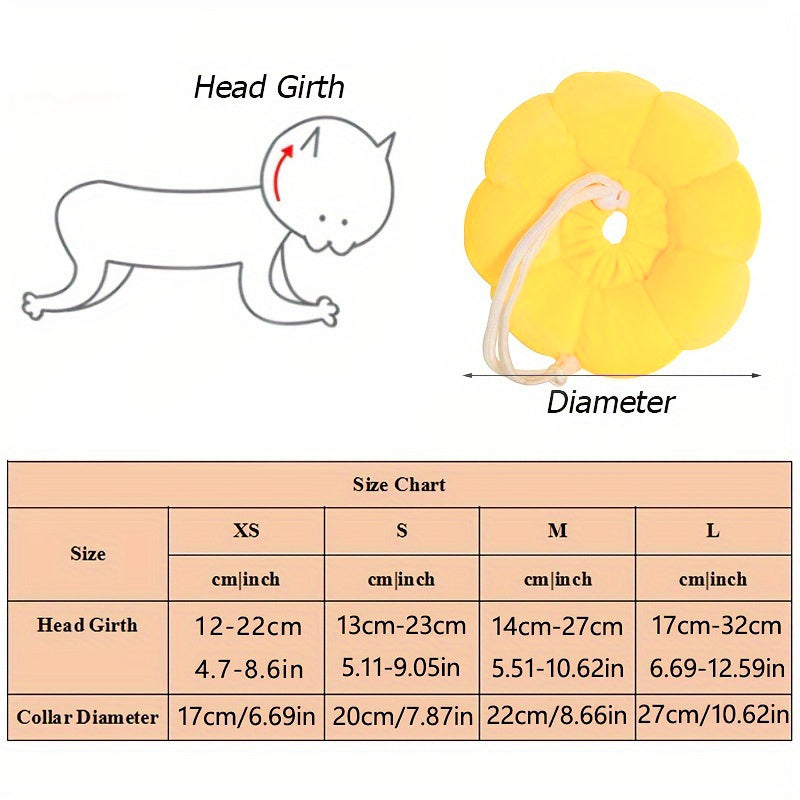 Cat Small Dog Recovery Collar | Cute Sunflower Neck Cone