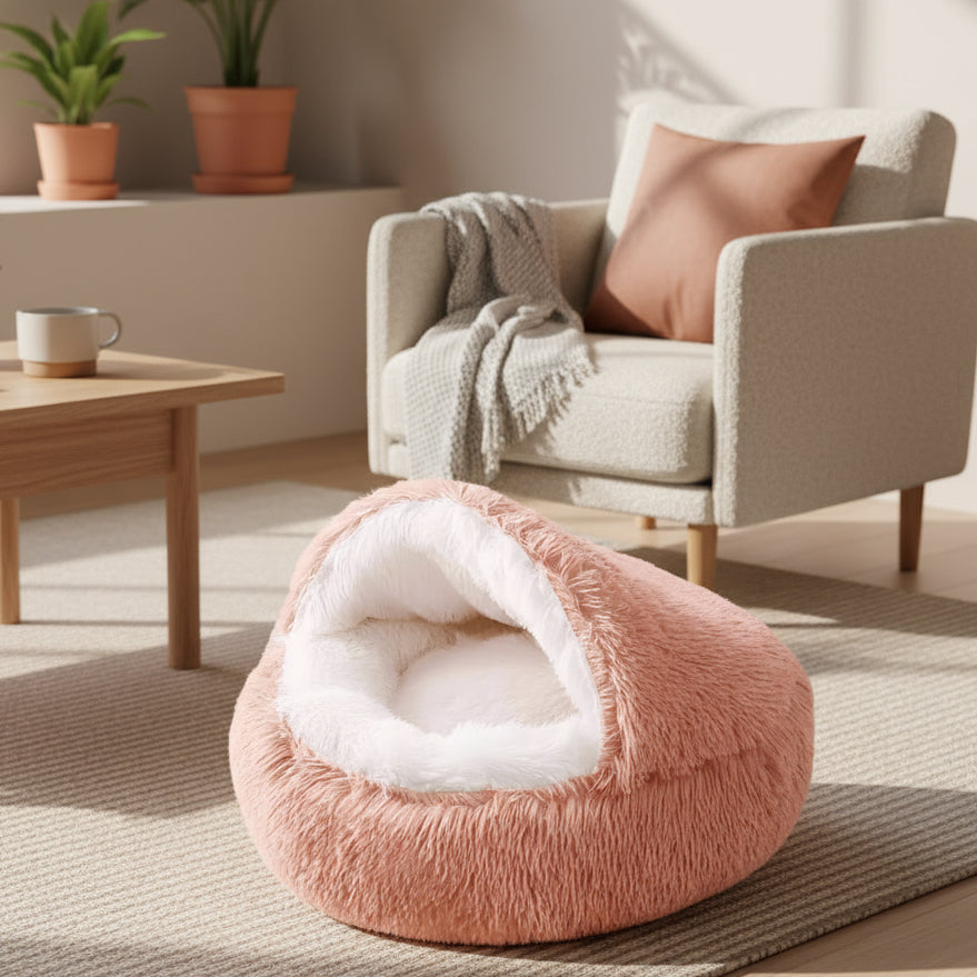 Plush Pet Cat Bed round Cat Cushion Cat House 2 in 1 Warm Cat Basket Pet Sleep Bag Cat Nest Kennel for Small Dog Cat Dog Bed