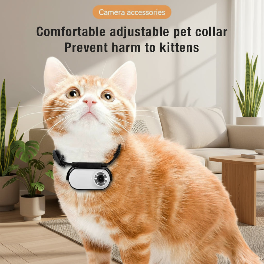 Pet Collar Camera 120 Deg Lens OTG Connection Video Recording Adjustable Magnetic Cat Sport Camera for Outdoor Dog Collar Camera