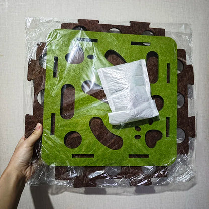 Pet Cat Puzzle Maze Holes Toys Felt Box with Bell Ball Kitten Playing Toys Interactive Funny Combination Set Cat Supplies