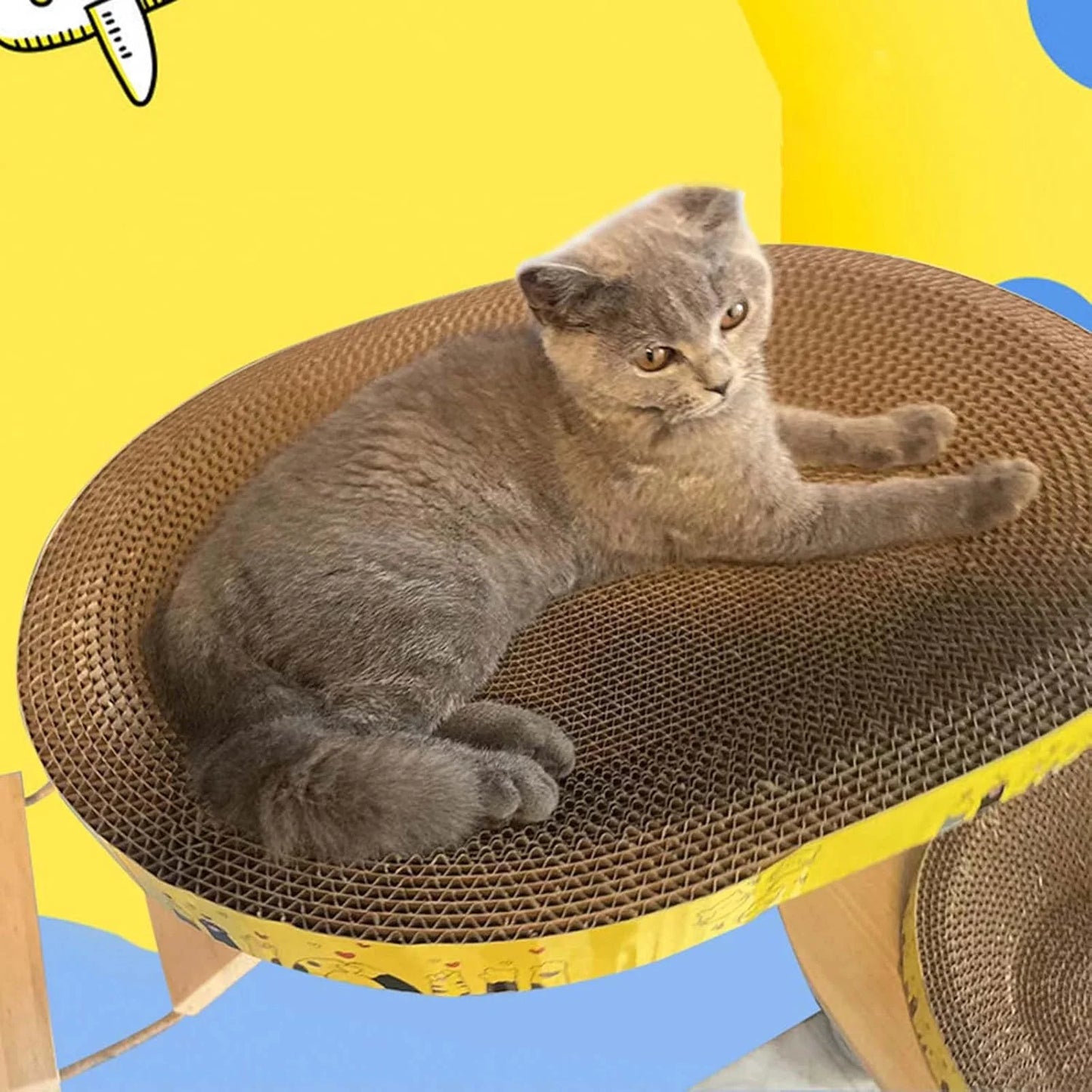 Oval-Shape Corrugated Paper Scratch Guards Pet Scratching Claw Scraper Products Scratcher Pet Furniture Protect Scratcher Mat Cardboard Bed for Indoor Cats Sofa Protect for Bed