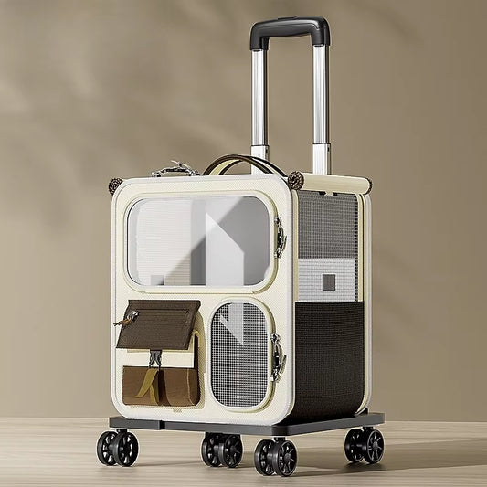 Cat Bag Going Out Portable Cat Backpack Pet Trolley Bag Backpack Multi-Cat Jewelry Dog Large Capacity Suitcase