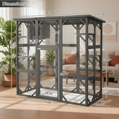 Euretta Indoor/Outdoor Large Waterproof Cat Playpen