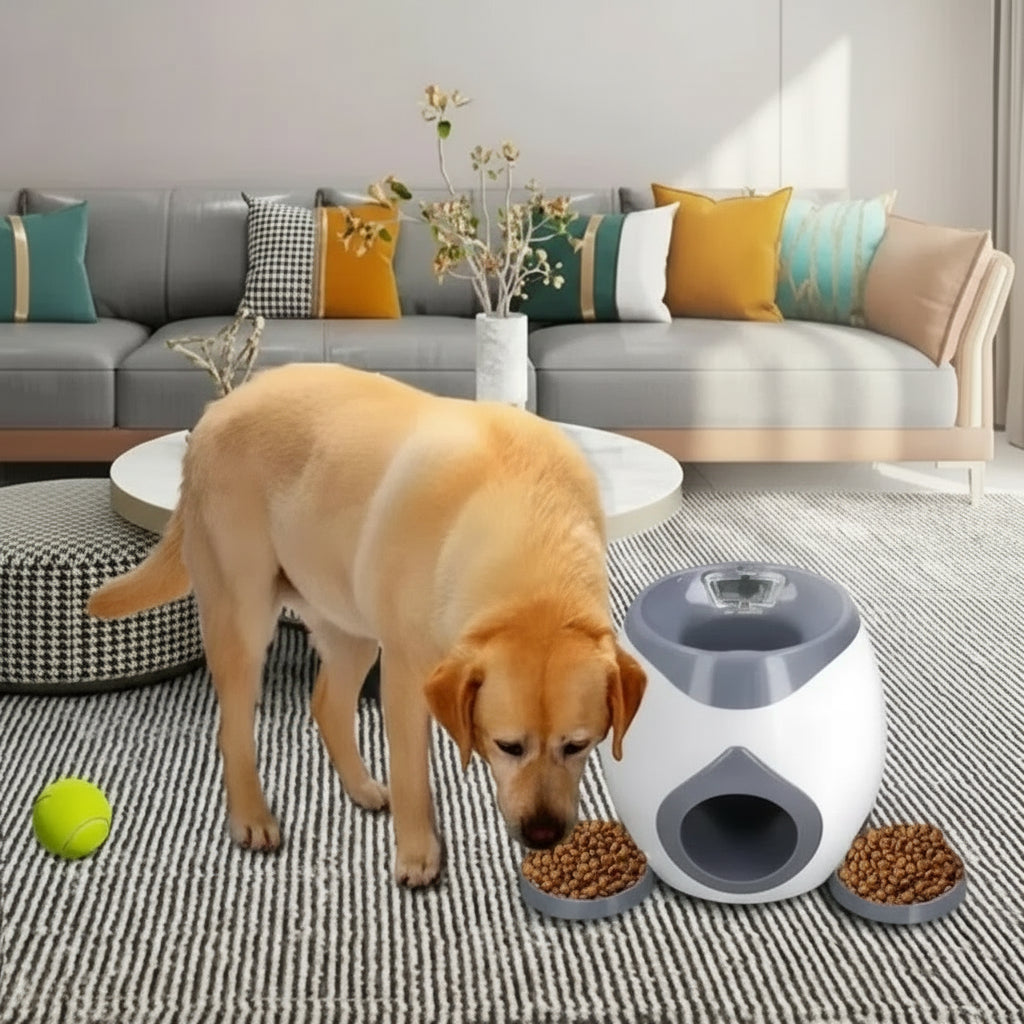 Automatic Ball Launcher for Dog Toy, Interactive Tennis Ball Launcher Machine for Medium Dogs, Interactive Training Smart Feeder