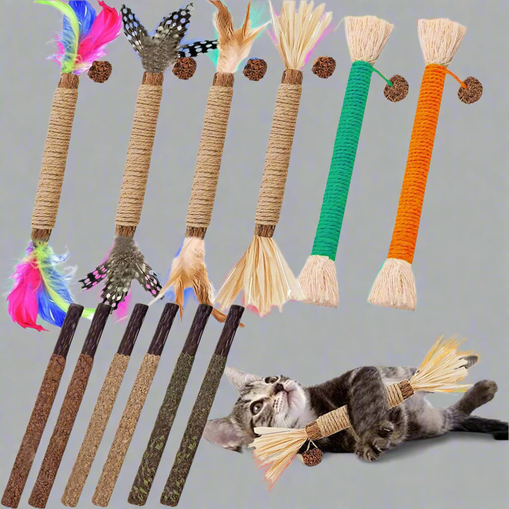 Cat Toys 12Pack Silvervine Chew Stick 12Pack Kitten Treat Catnip Toy Kitty Natural Stuff Catnip for Cleaning Teeth Indoor Dental Snack Interactive