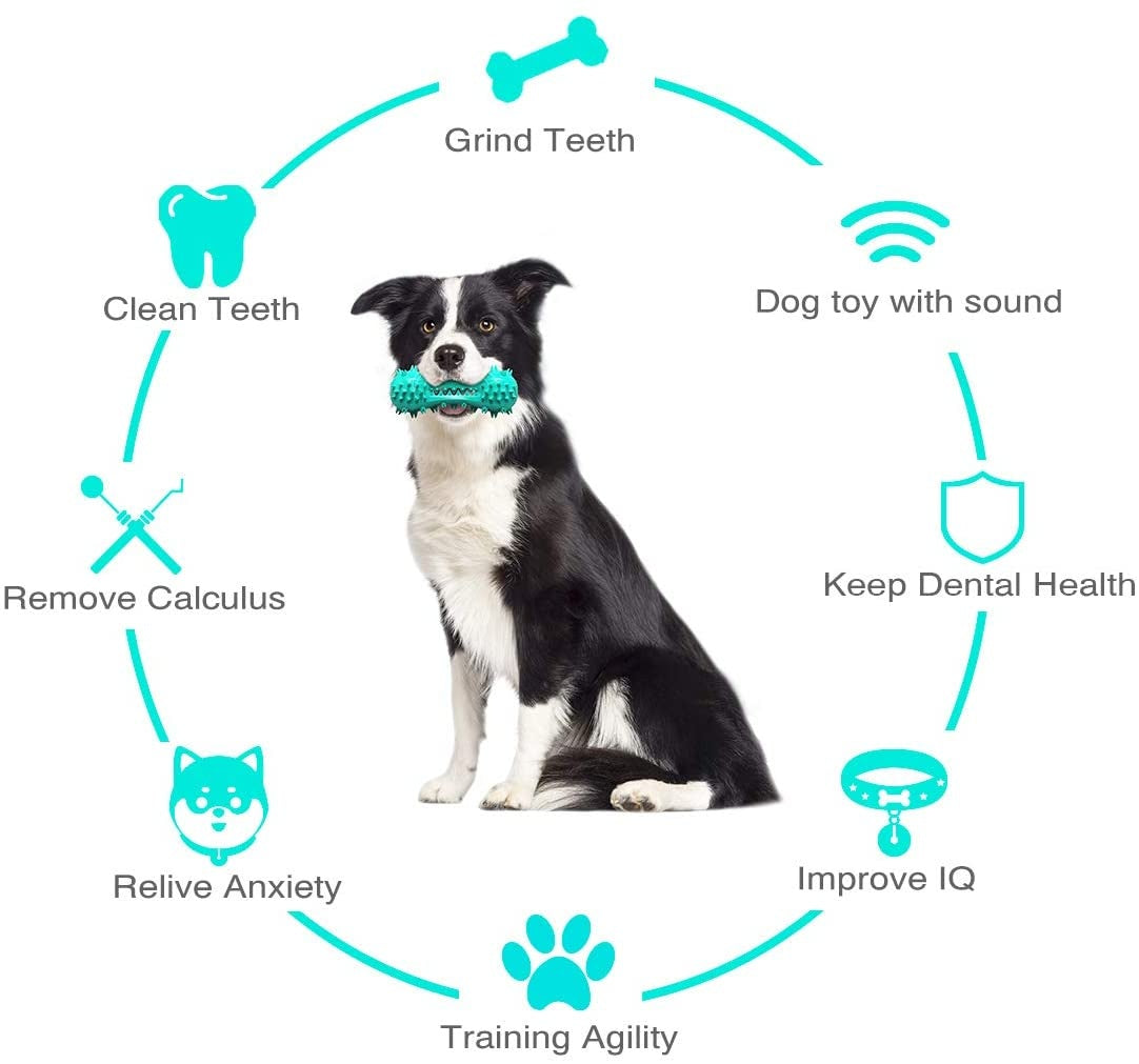 Dog Tooth Brush Chew Toy - Interactive Dental Care Toy with Sound for Small Medium Dogs