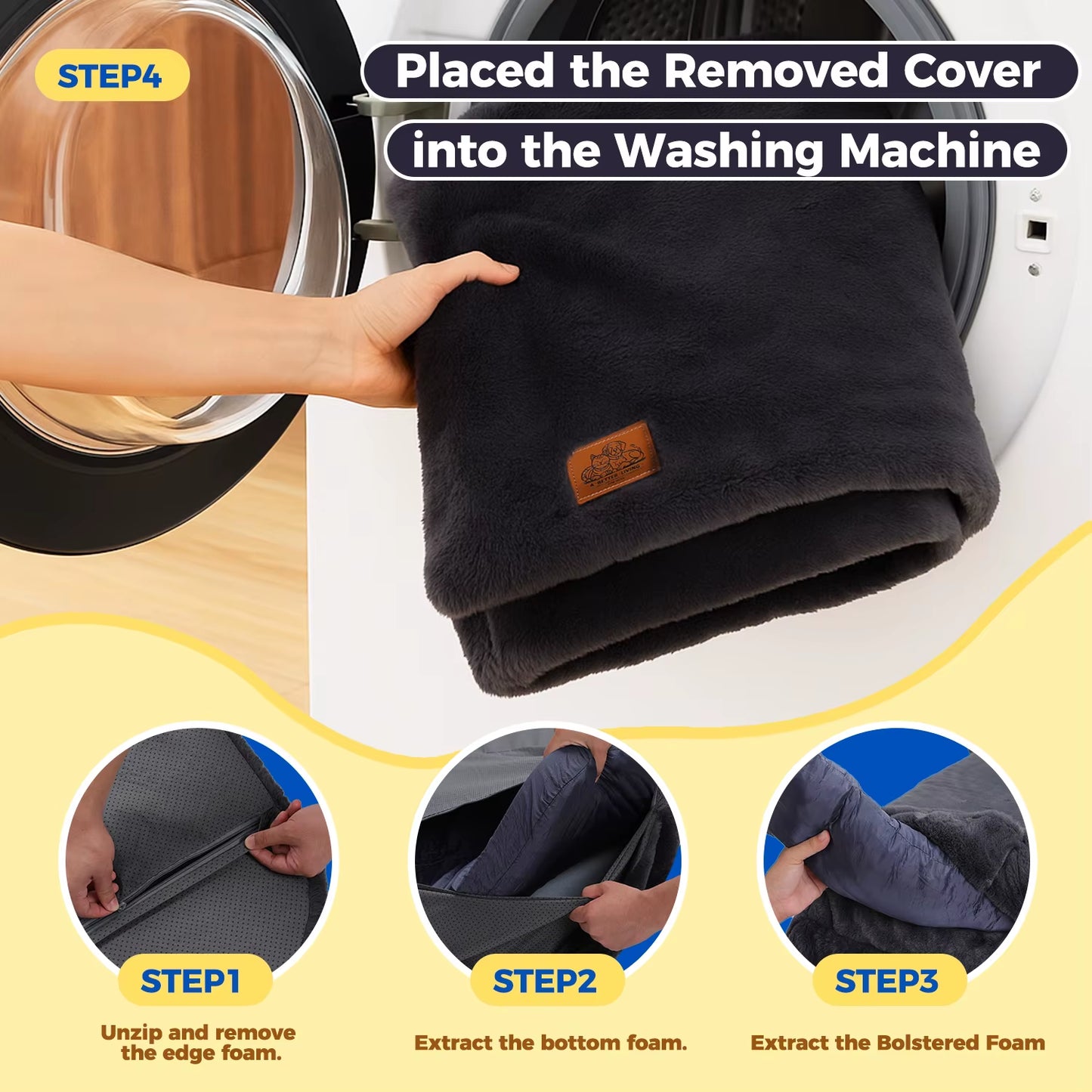 Foldable Dog Bed for Adult, Kids, Plush Pet Couch Bed for Large Dogs, Washable Pet Sofa Bed with Non-Slip Bottom Dog Accessories