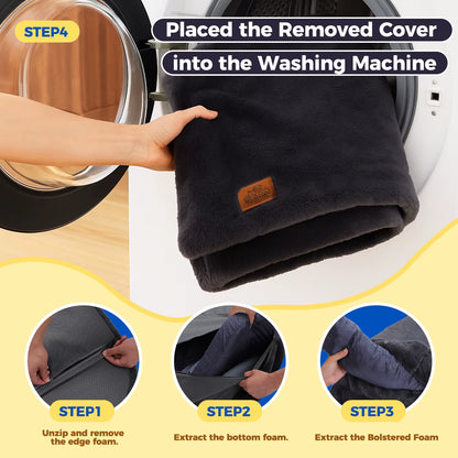 Foldable Dog Bed for Adult, Kids, Plush Pet Couch Bed for Large Dogs, Washable Pet Sofa Bed with Non-Slip Bottom Dog Accessories