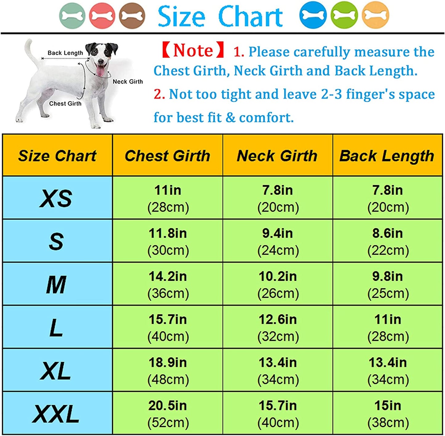 Size guide for medium dog denim jacket