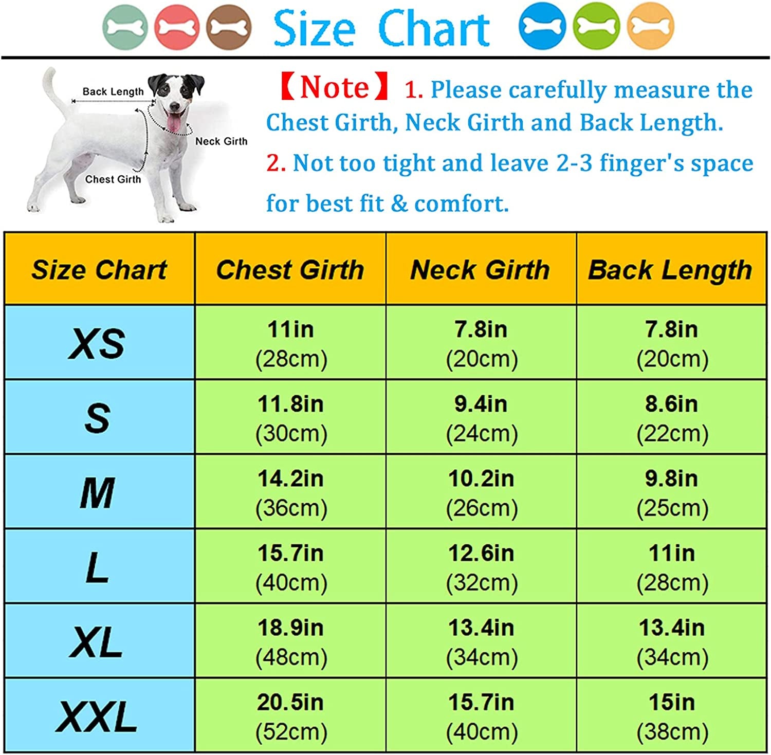 Size guide for medium dog denim jacket
