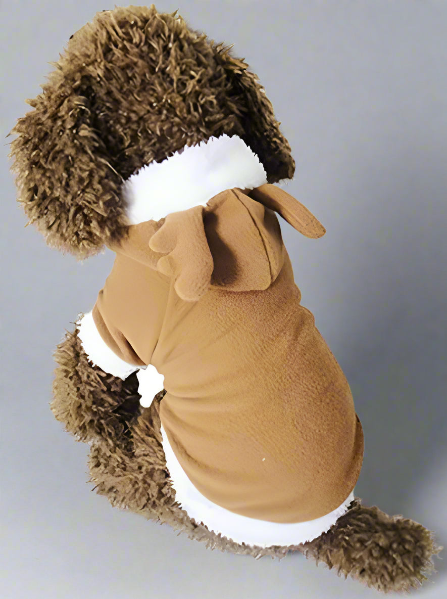 Christmas Reindeer Dog Costume, Winter Funny Pet Hoodies, Warm Puppy Clothes for Small Dogs Costumes (S)