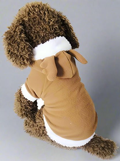 Christmas Reindeer Dog Costume, Winter Funny Pet Hoodies, Warm Puppy Clothes for Small Dogs Costumes (S)