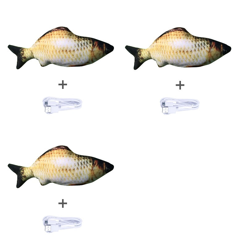 Electronic Pet Cat Toy - Interactive Fish-Shaped USB Rechargeable Cat Toy