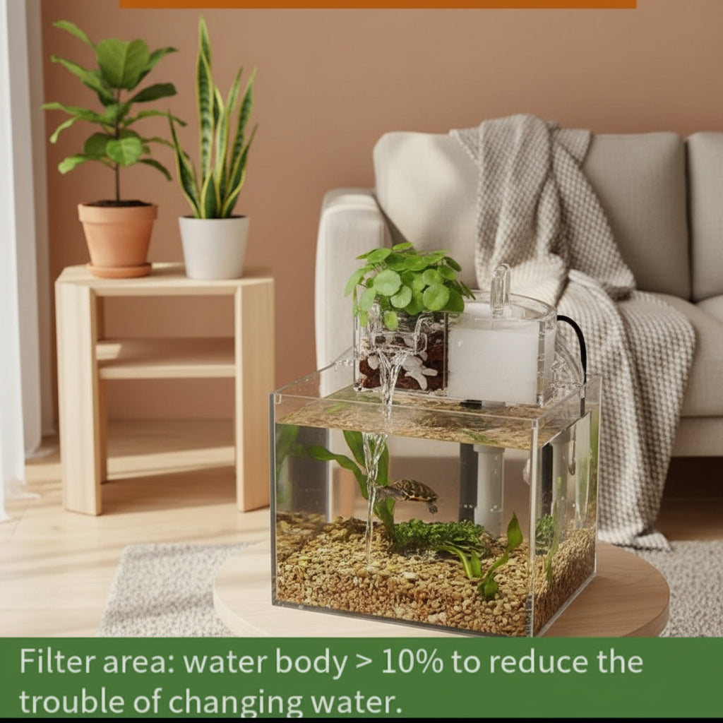 Aquarium Small Fish Tank Silent Oxygen Filter Mini Ecological Ultra-White Plastic Tank Living Room Fish Tank Aquarium Accessorie