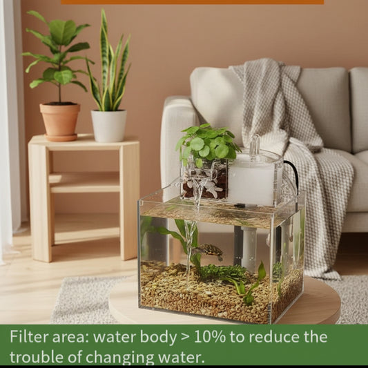 Aquarium Small Fish Tank Silent Oxygen Filter Mini Ecological Ultra-White Plastic Tank Living Room Fish Tank Aquarium Accessorie