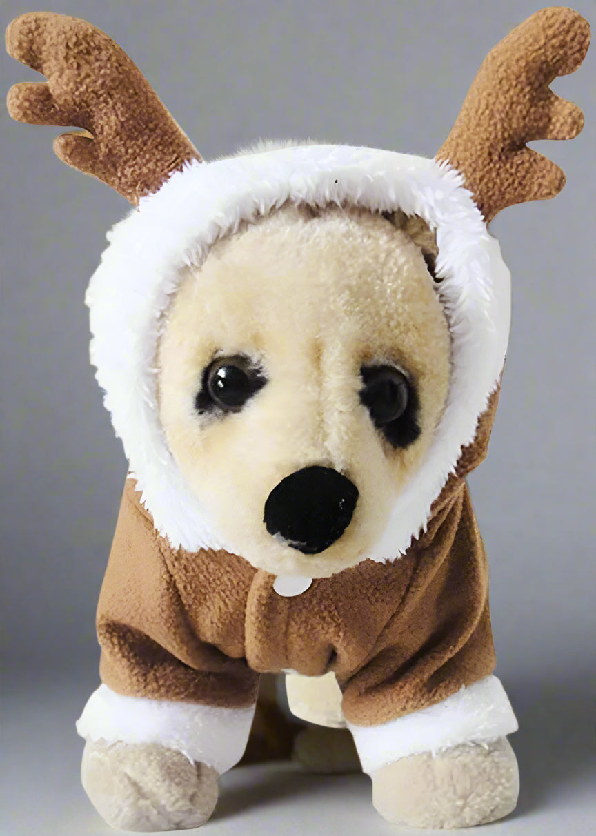 Christmas Reindeer Dog Costume, Winter Funny Pet Hoodies, Warm Puppy Clothes for Small Dogs Costumes (S)