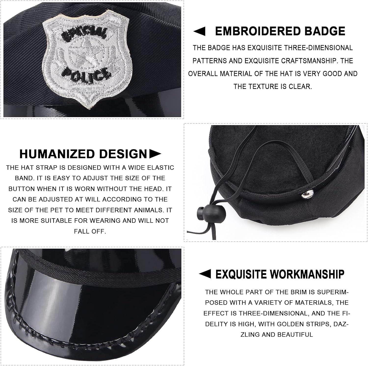 Pet Police Costume Accessory Set Dog Cat Police Hat Badge Sunglasses Pet Police Dress up Kit for Halloween Christmas Cosplay Role Play Fancy Dress (Set-B)