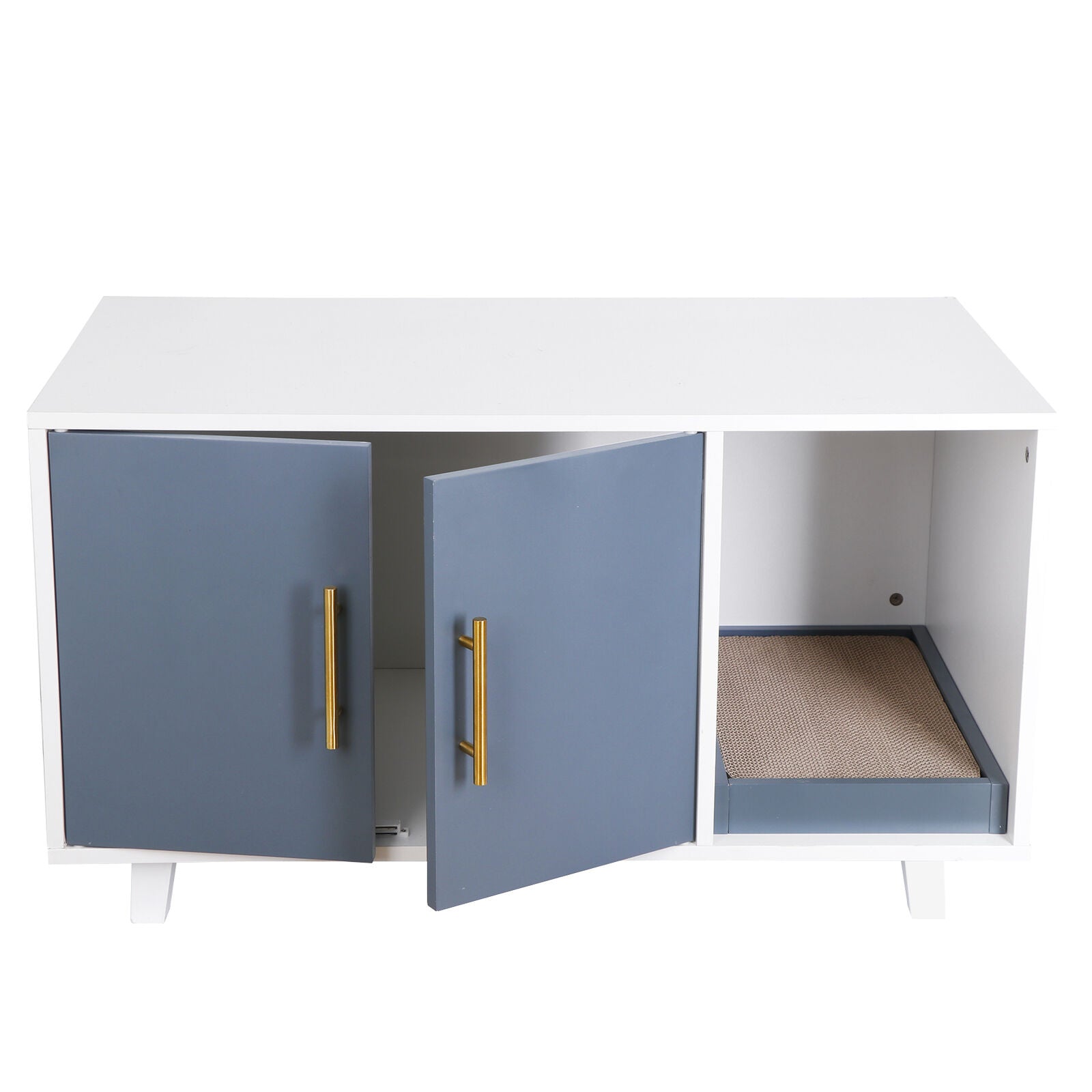 Modern Wood Pet Crate Cat Washroom Hidden Litter Box Enclosure Furniture House
