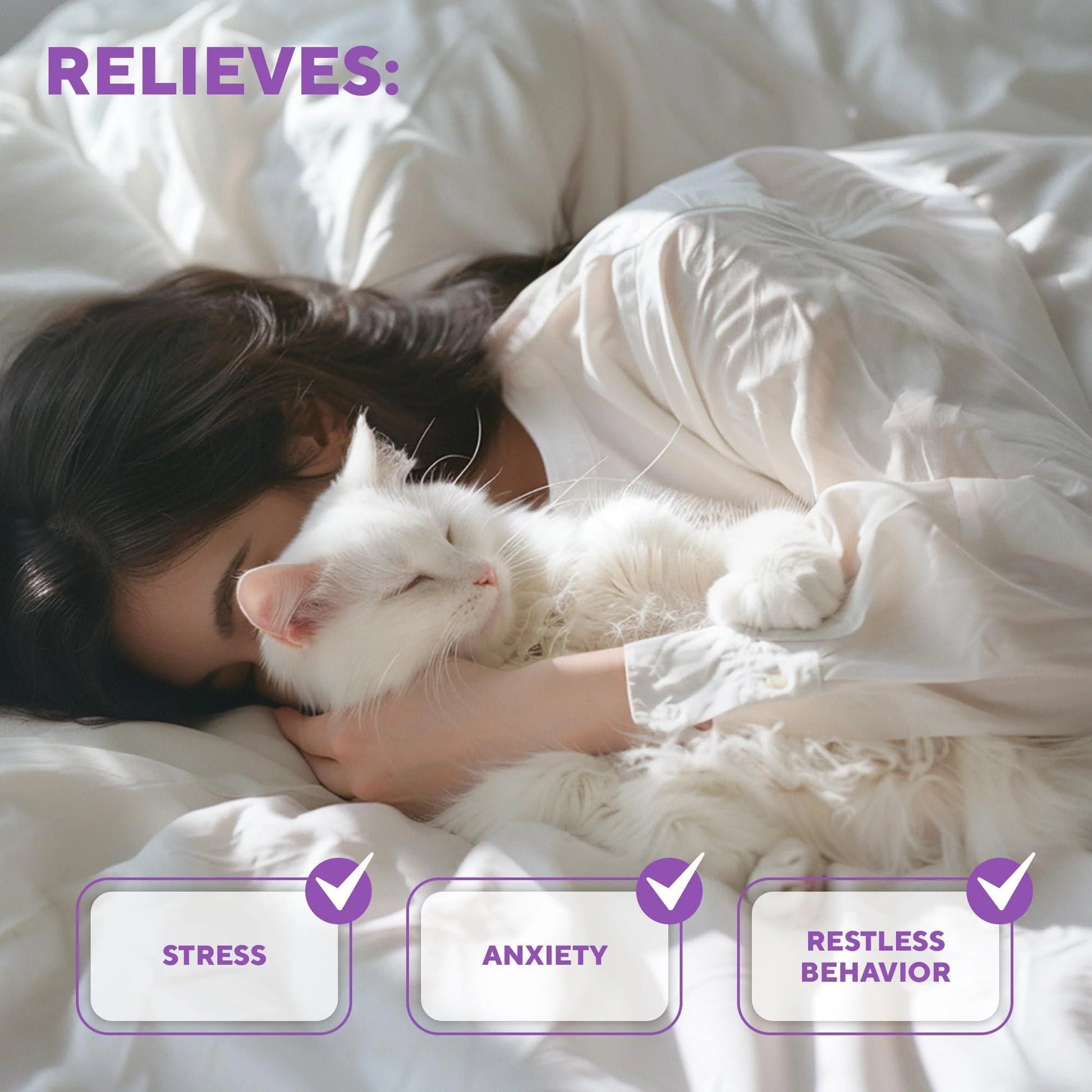 Relaxiv Natural Cat Calming Pheromone Diffuser Improved No Stress Formula anti Anxiety Treatment #1 for Cats and Dogs with a Long Lasting Calming Effect