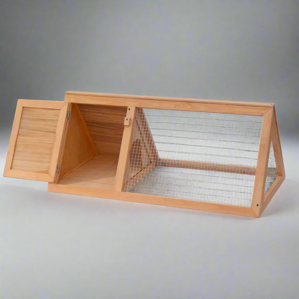 Animal Cage Brown Fir Wood Durable Animal Cage Rectangular