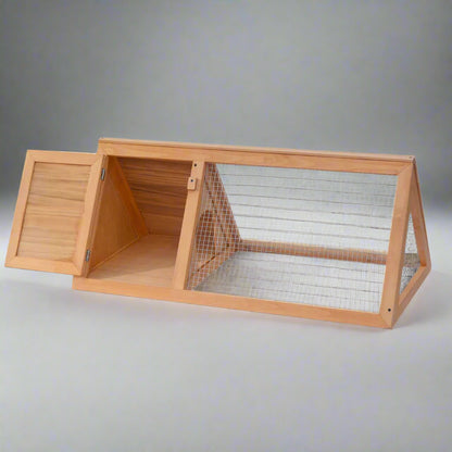 Animal Cage Brown Fir Wood Durable Animal Cage Rectangular