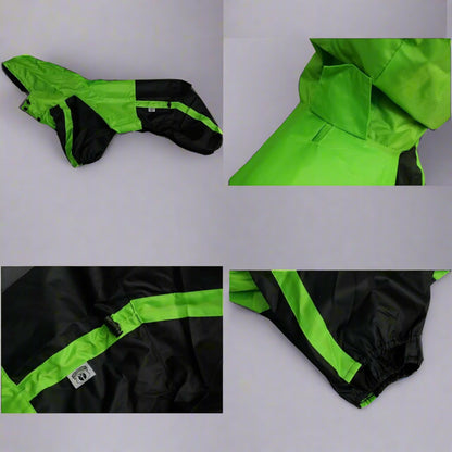 Pet Apparel Large Dog Clothing Raincoat Pet Clothes Rain Coat for Big Large Dogs Red Green Waterproof (L-M, Green)