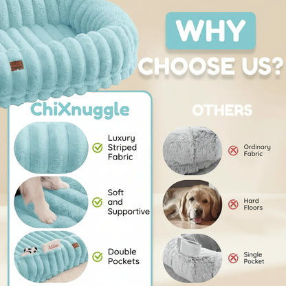 Comparison chart highlighting features of ChiXnuggle product versus 'Others' on a light beige background.