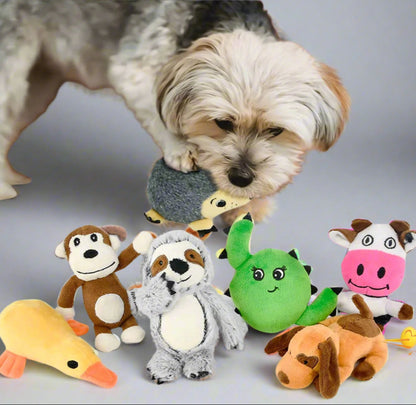Dog Squeaky Toys for Small Dogs, 12 Pack Puppy Toys for Teething Cute Small Dog Toys Stuffed Plush Dog Toy Bundle Natural Cotton Puppy Rope Toy Dog Chew Toys for Puppies Pet Toys for Dogs