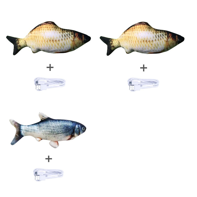 Electronic Pet Cat Toy - Interactive Fish-Shaped USB Rechargeable Cat Toy