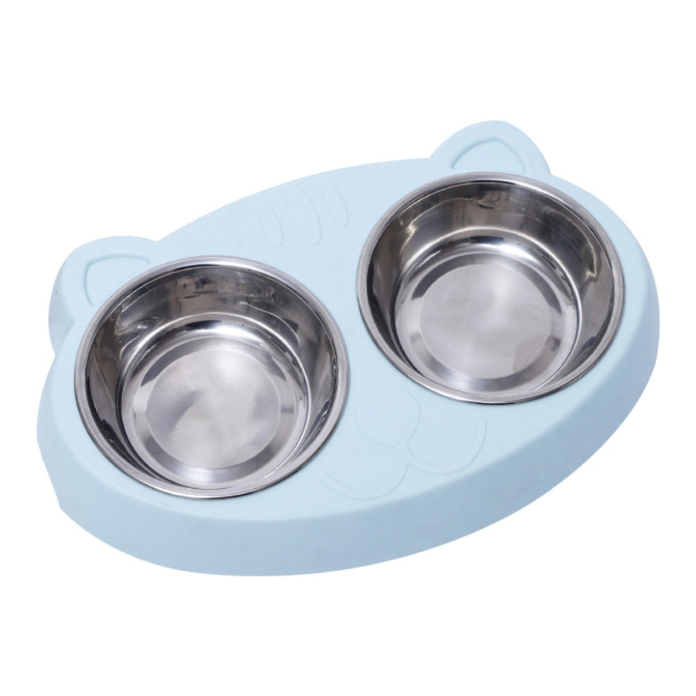 Double Bowls Set | Raised Feeding Station for Dogs & Cats