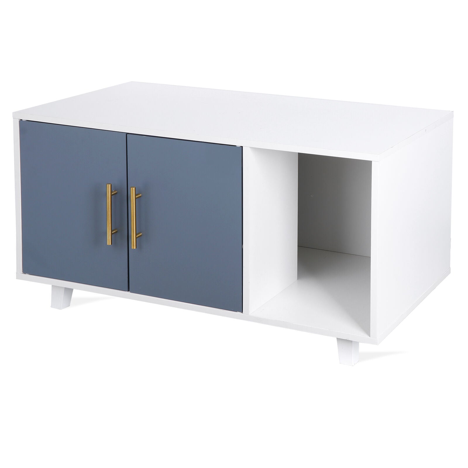 Modern Wood Pet Crate Cat Washroom Hidden Litter Box Enclosure Furniture House