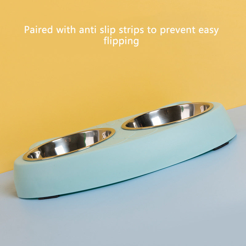 Double Bowls Set | Raised Feeding Station for Dogs & Cats