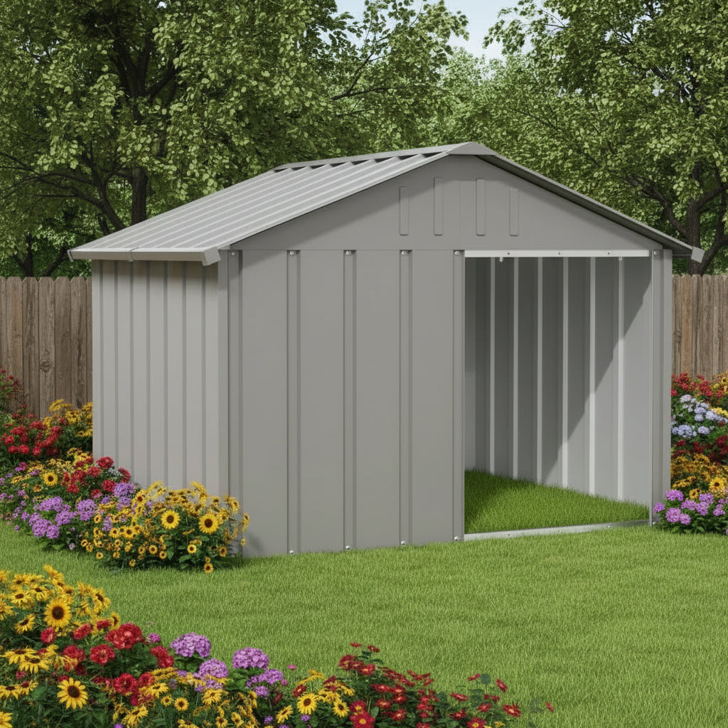 Dog House Gray 45.9"X60.2"X32.1" Galvanized Steel