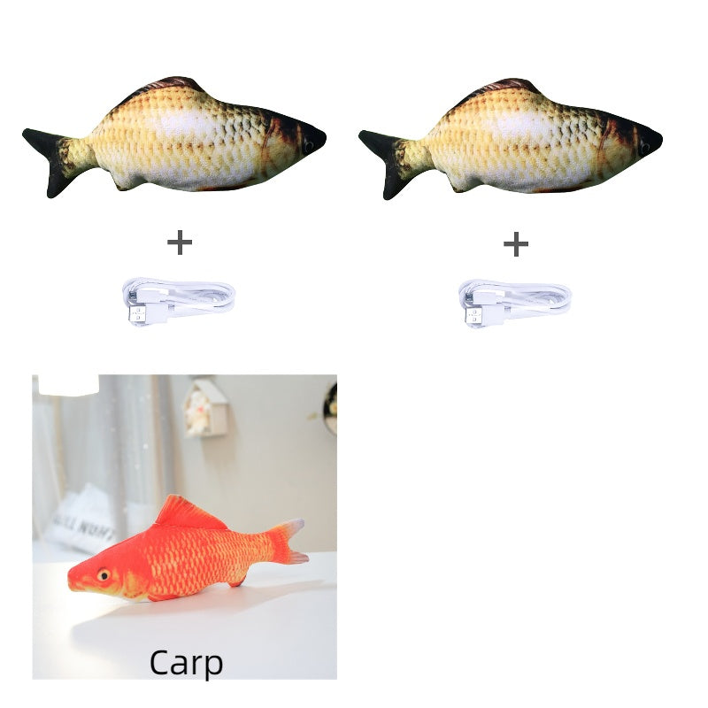 Electronic Pet Cat Toy - Interactive Fish-Shaped USB Rechargeable Cat Toy