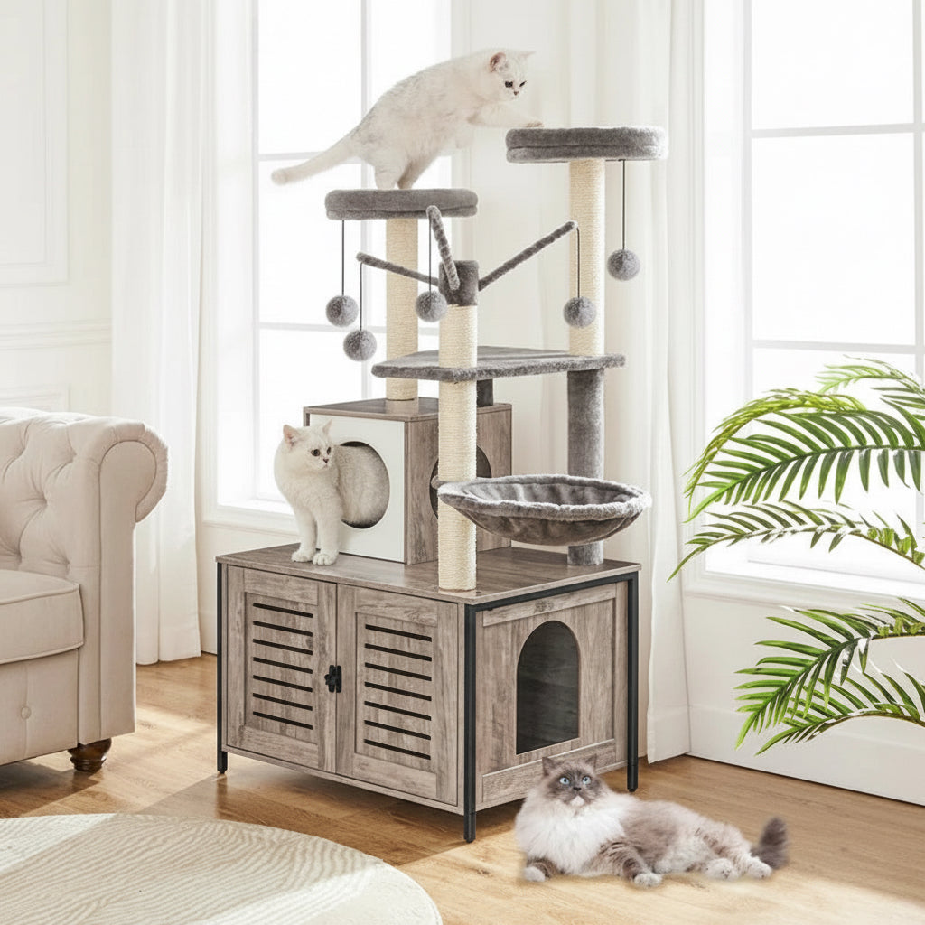 Burslem 52'' Cat Tree with Litter Box Enclosure