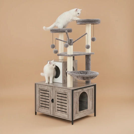 Burslem 52'' Cat Tree with Litter Box Enclosure