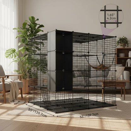 Boivin Portable Outdoor Cat Cage, Catio, Cat House, with Shelves