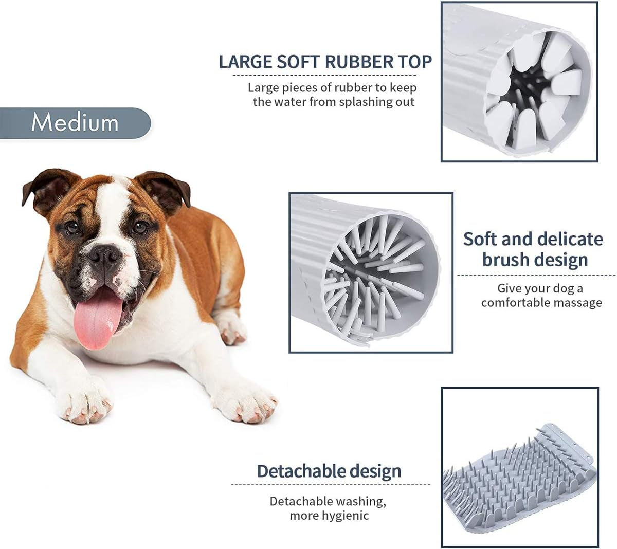 Portable Foot Washer Cup for Small, Medium Dogs and Cats - Muddy Paw Cleaner, Pink L