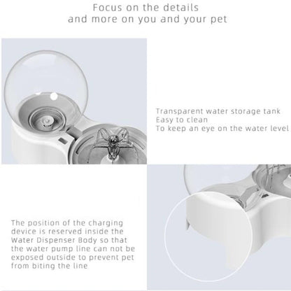 2.3L Automatic Cat Water Fountain with Faucet Dog Water Dispenser Transparent Filter Drinker Pet Sensor Auto Drinking Feeder