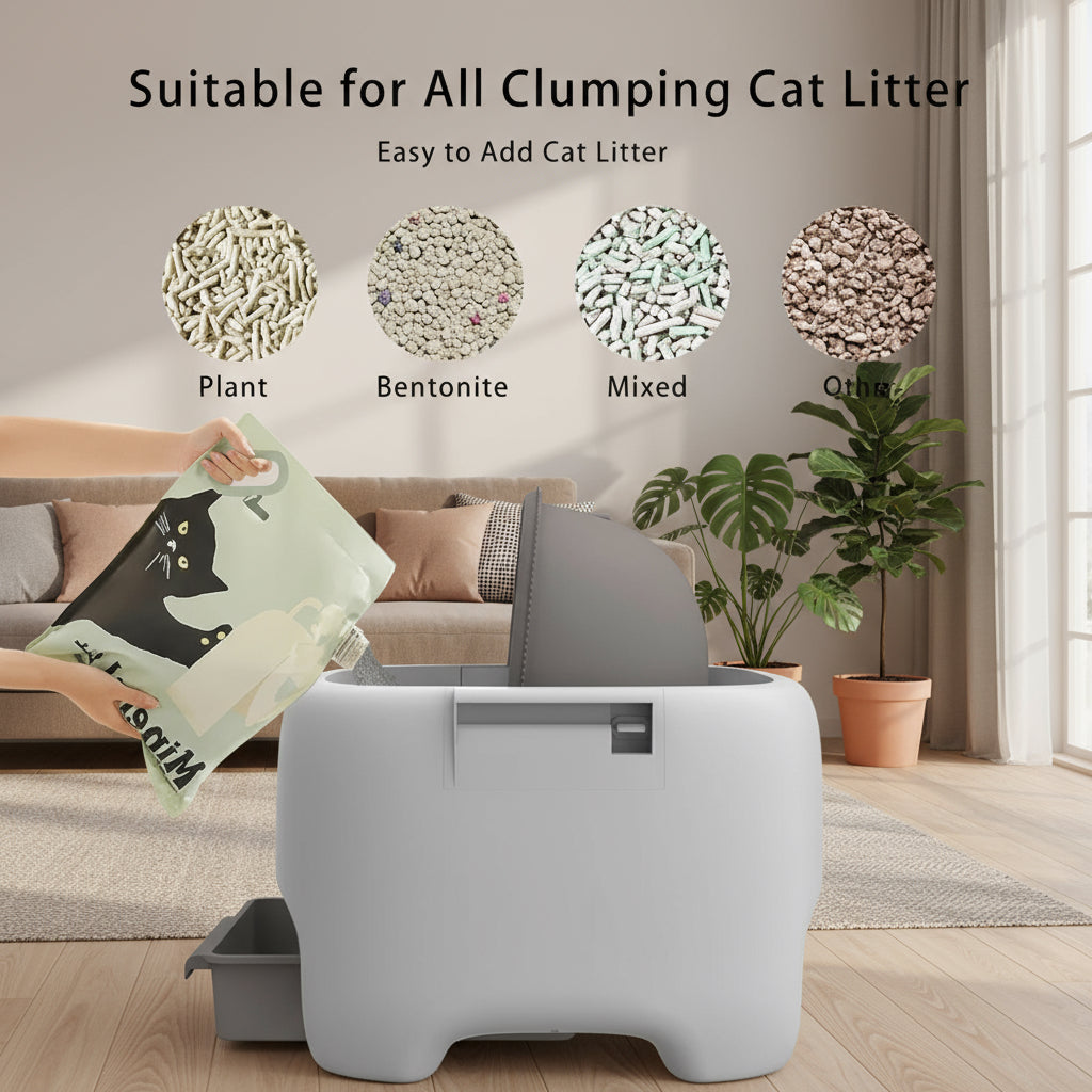HEYBO Self Cleaning Litter Box Automatic Cat Litter Box with Safety Protection