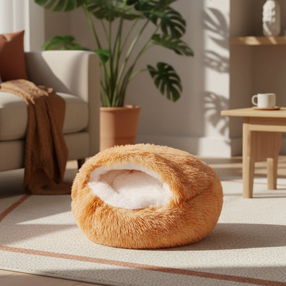 Plush Pet Cat Bed round Cat Cushion Cat House 2 in 1 Warm Cat Basket Pet Sleep Bag Cat Nest Kennel for Small Dog Cat Dog Bed