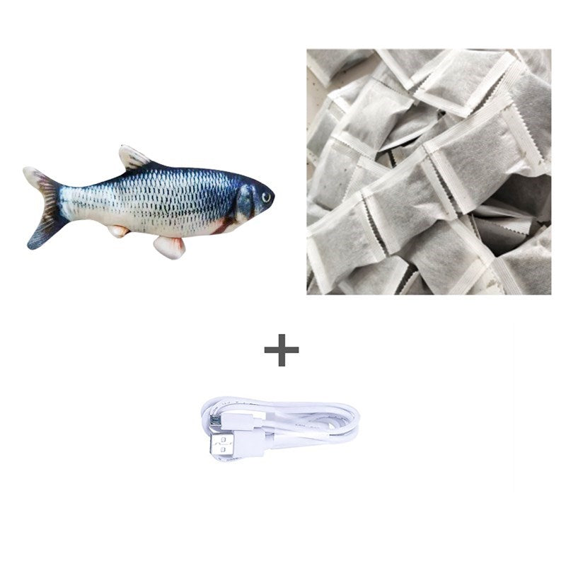 Electronic Pet Cat Toy - Interactive Fish-Shaped USB Rechargeable Cat Toy